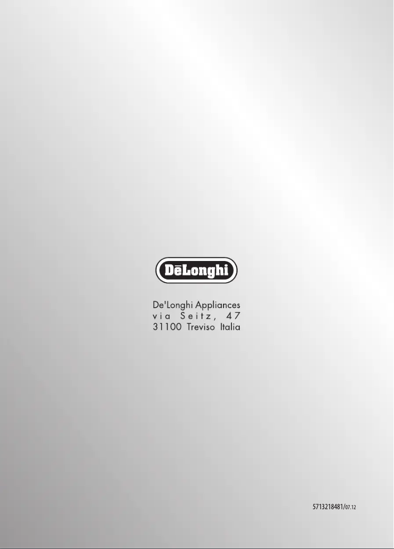 Page n°1 - Manuel utilisateur DeLonghi Magnifica S ECAM 22.340.SB