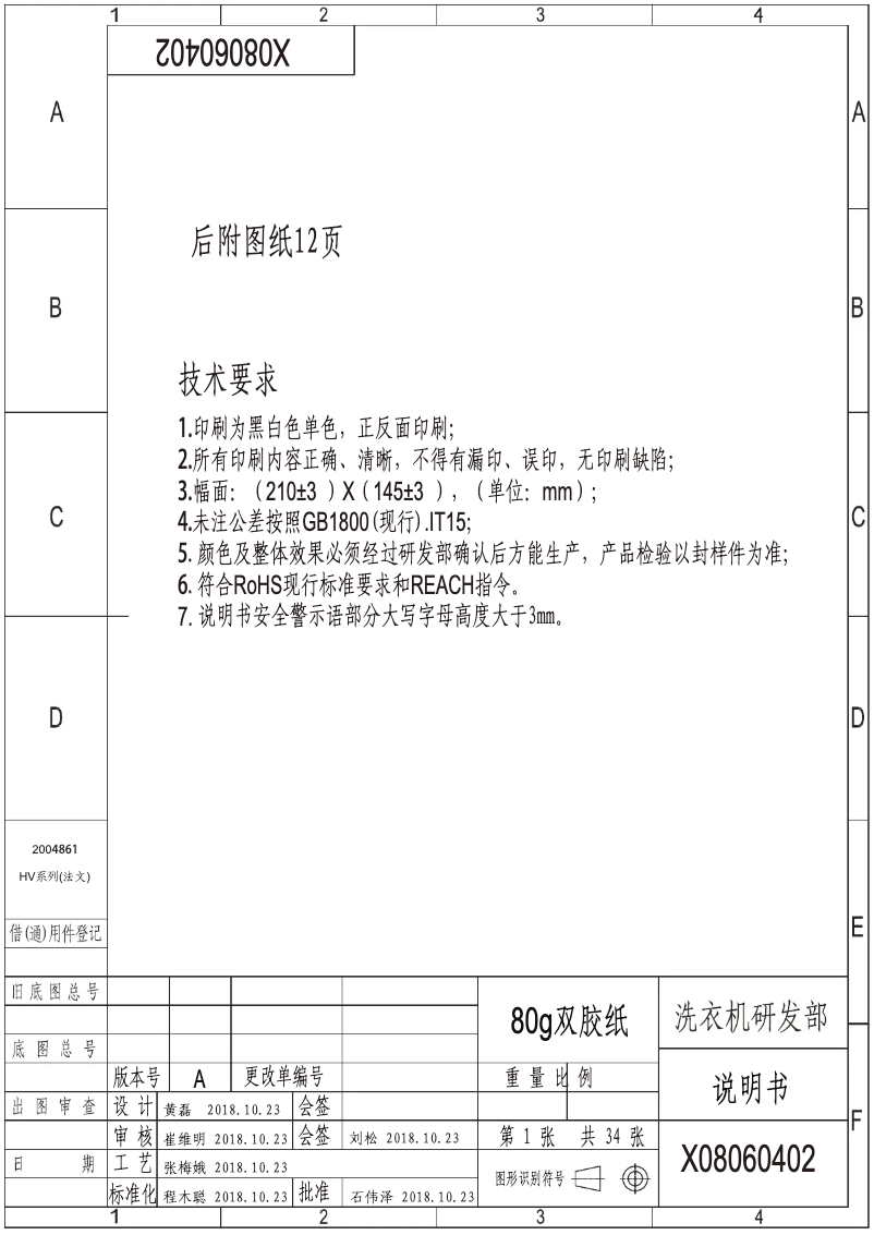 Image de la première page du manuel de l'appareil WH914S