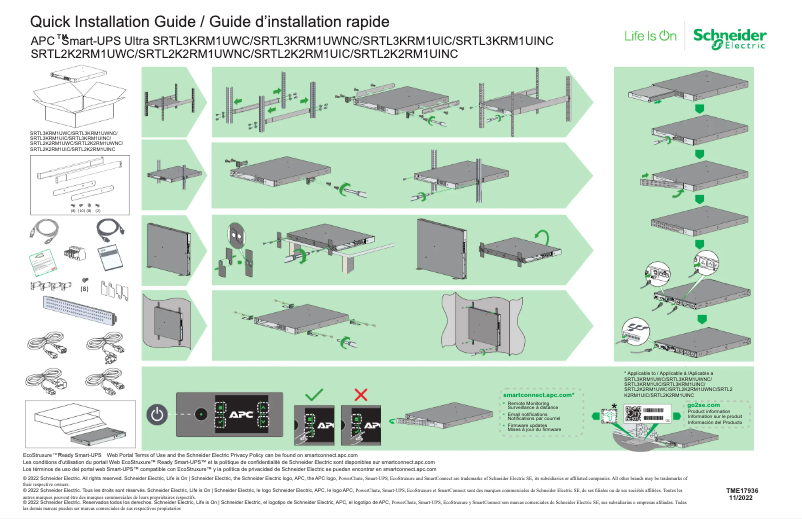 Page n°1 - Guide de démarrage rapide APC SRTL3KRM1UWNC