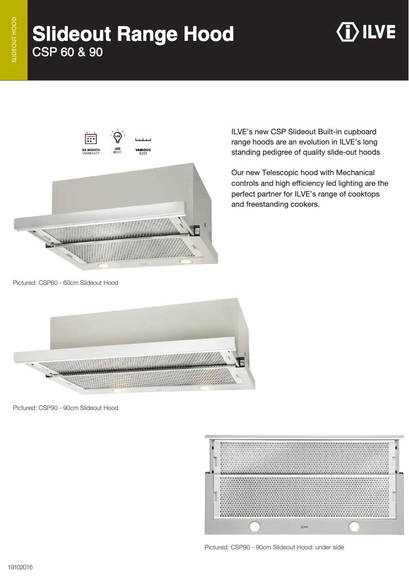 Page 1 de la notice Fiche technique Ilve CSP60