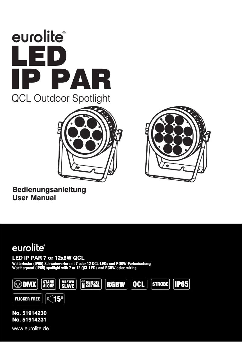 Image de la première page du manuel de l'appareil LED IP PAR