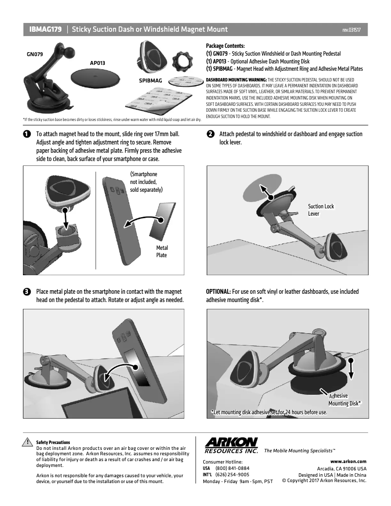 Page 1 de la notice Manuel utilisateur Arkon IBMAG179