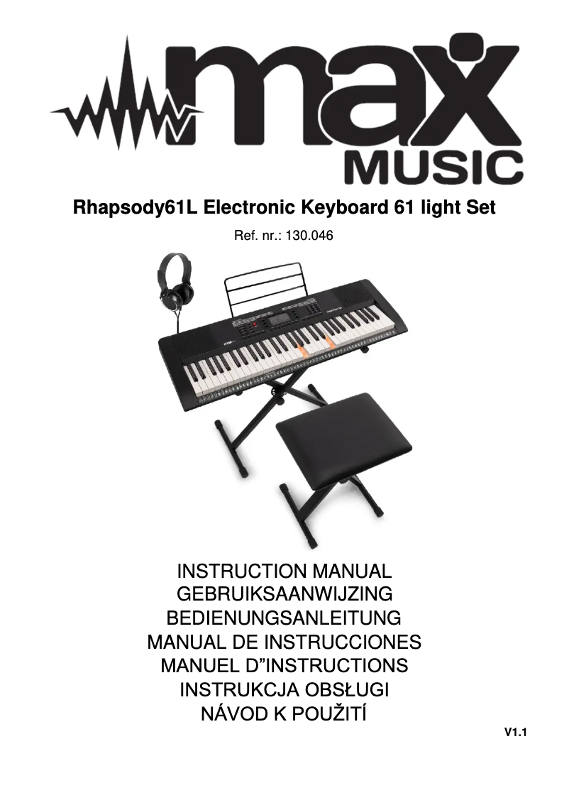 Page 1 de la notice Manuel utilisateur MAX Rhapsody61L