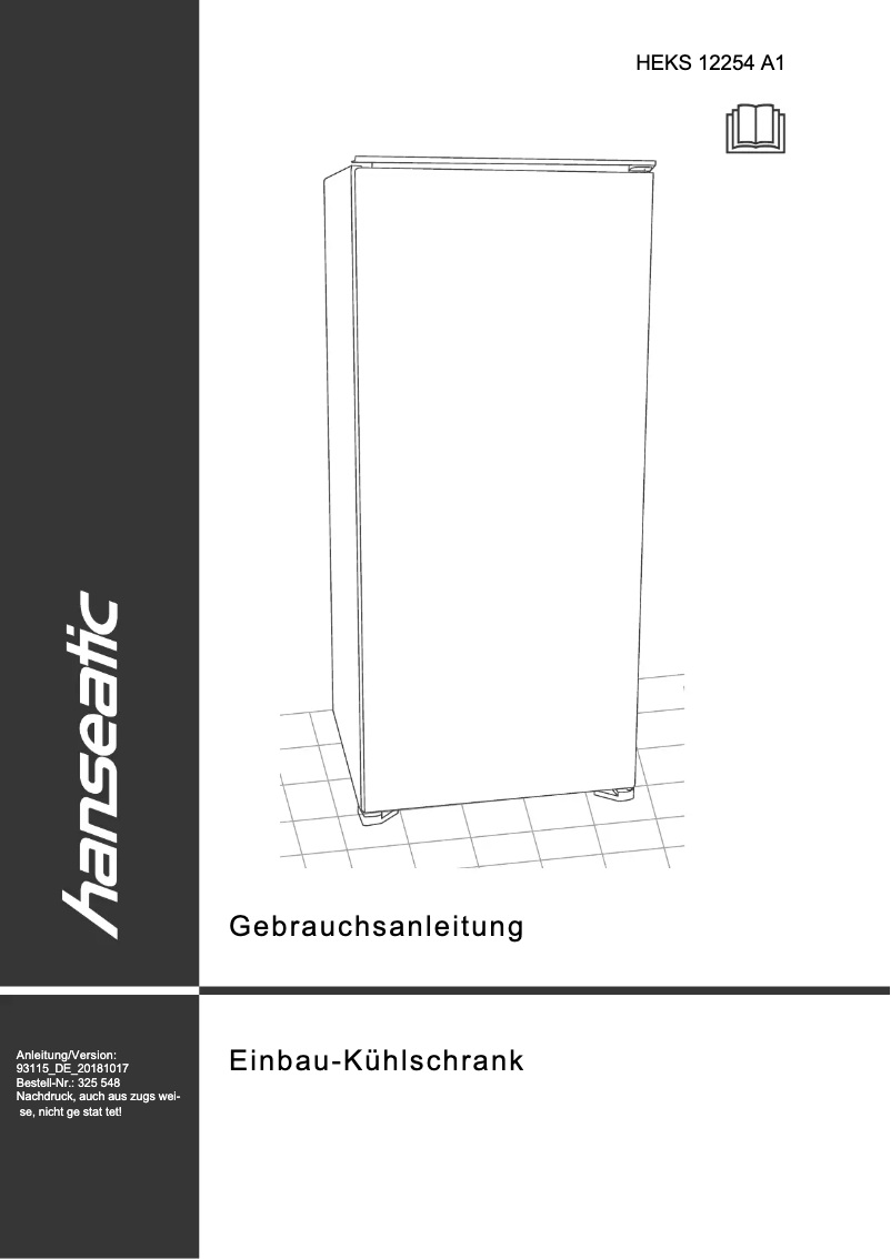 Page 1 de la notice Manuel utilisateur Hanseatic HEKS12254A1