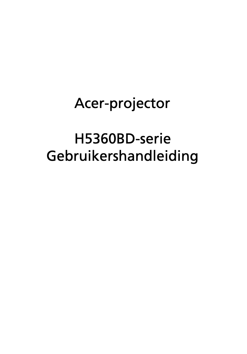 Page 1 de la notice Manuel utilisateur Acer H5360BD