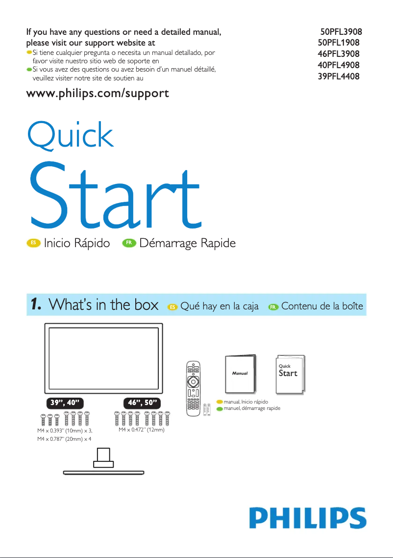 Page 1 of the manual User Manual Philips 50PFL1908