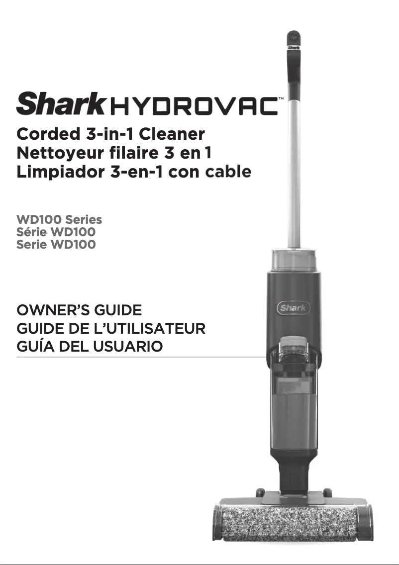 Page 1 de la notice Manuel utilisateur Shark Hydrovac XL WD101