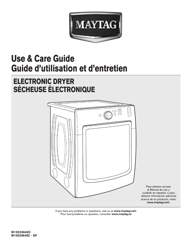 Page 1 de la notice Manuel utilisateur Maytag MGD4200BW Maxima X