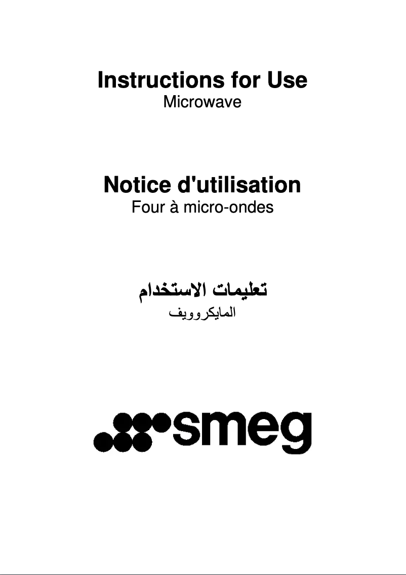 Page n°1 - Manuel utilisateur Smeg SC845MPO9
