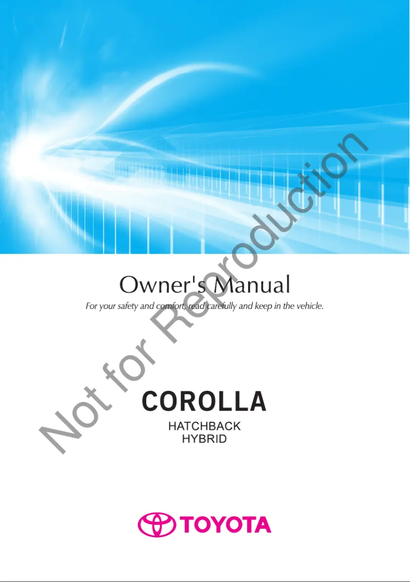 Page n°1 - Manuel utilisateur Toyota Corolla hatchback hybrid (2016)