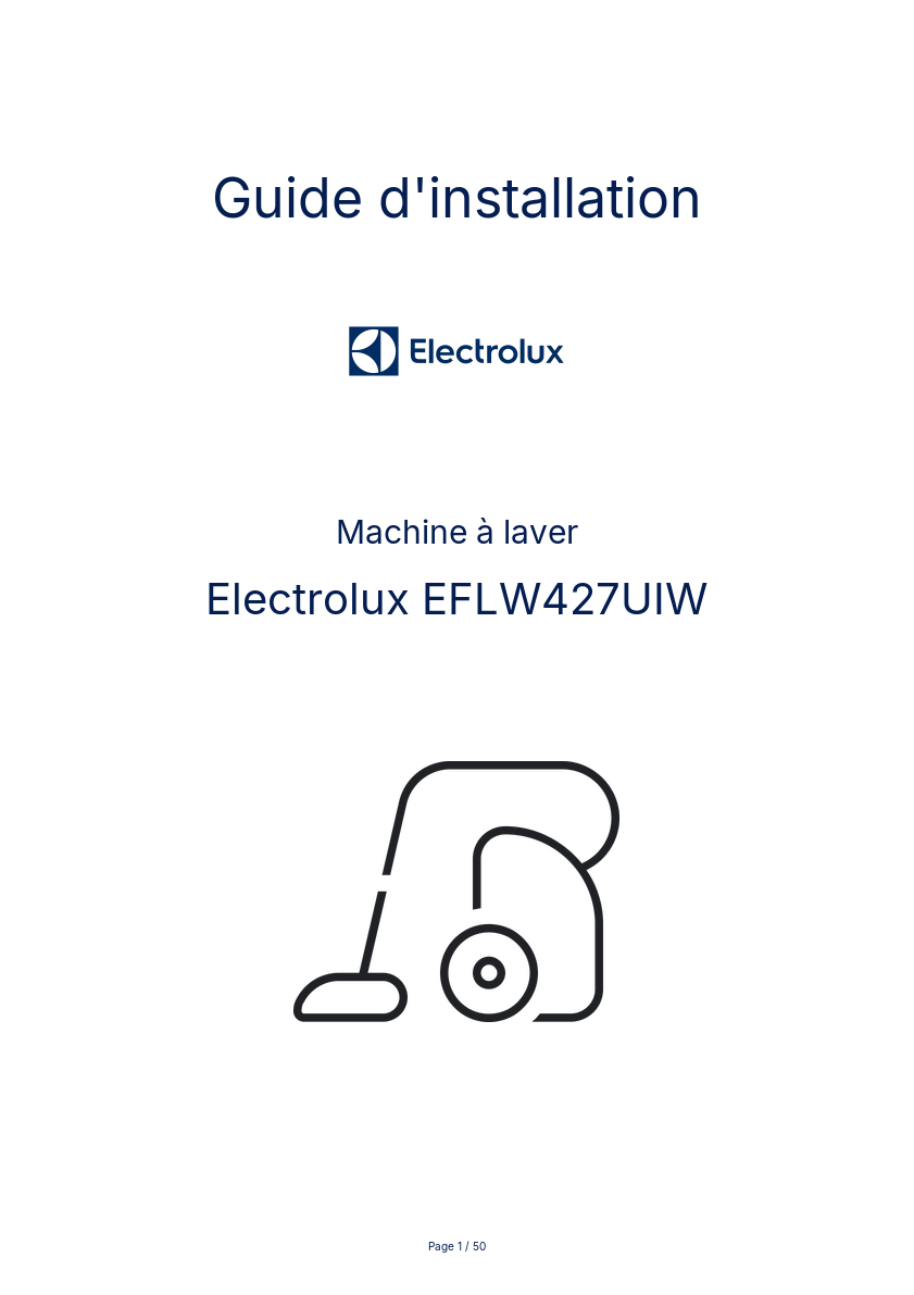 Image de la première page du manuel de l'appareil EFLW427UIW