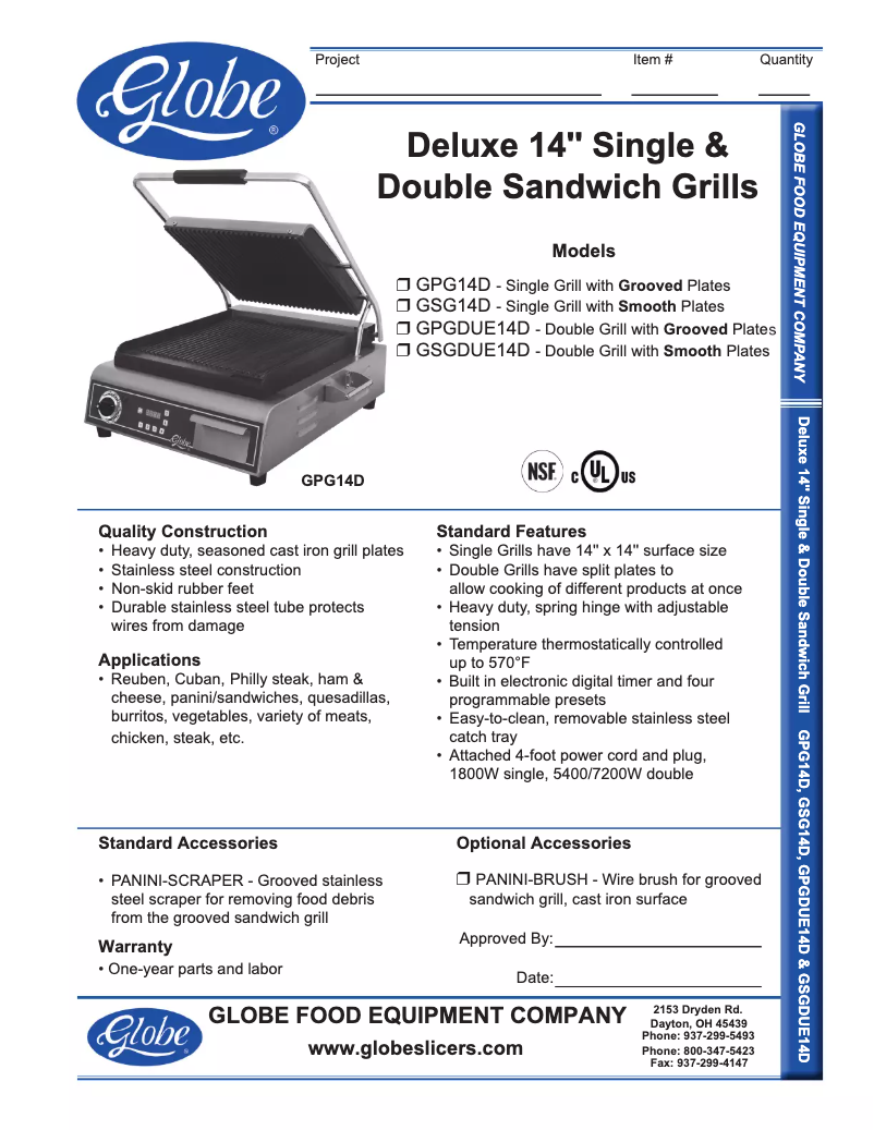 Image de la première page du manuel de l'appareil GSGDUE14D