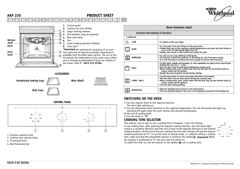 Image de la première page du manuel de l'appareil AKP 230 NB