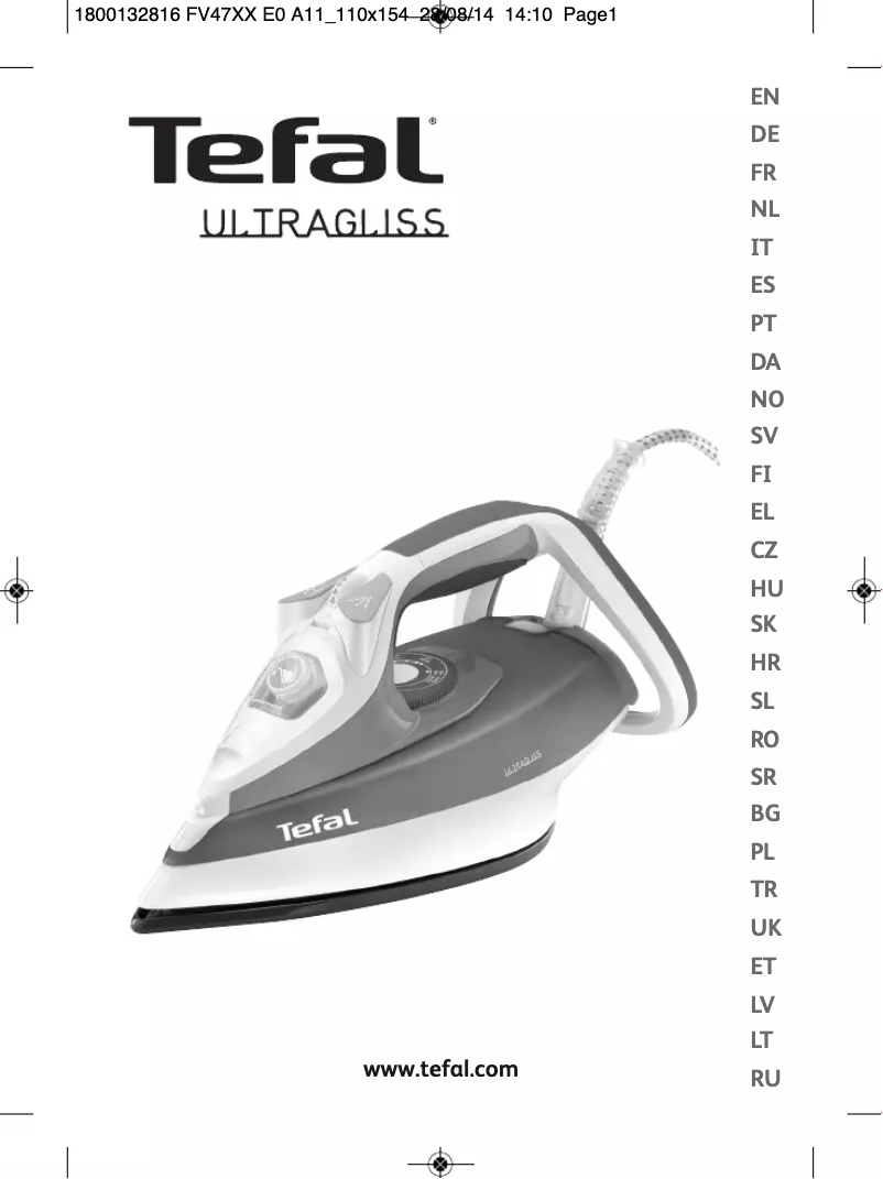 Page n°1 - Manuel utilisateur Tefal Ultragliss FV4780