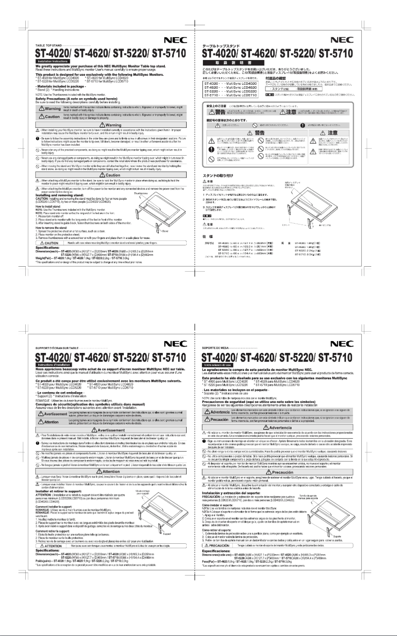 Image de la première page du manuel de l'appareil ST-5220