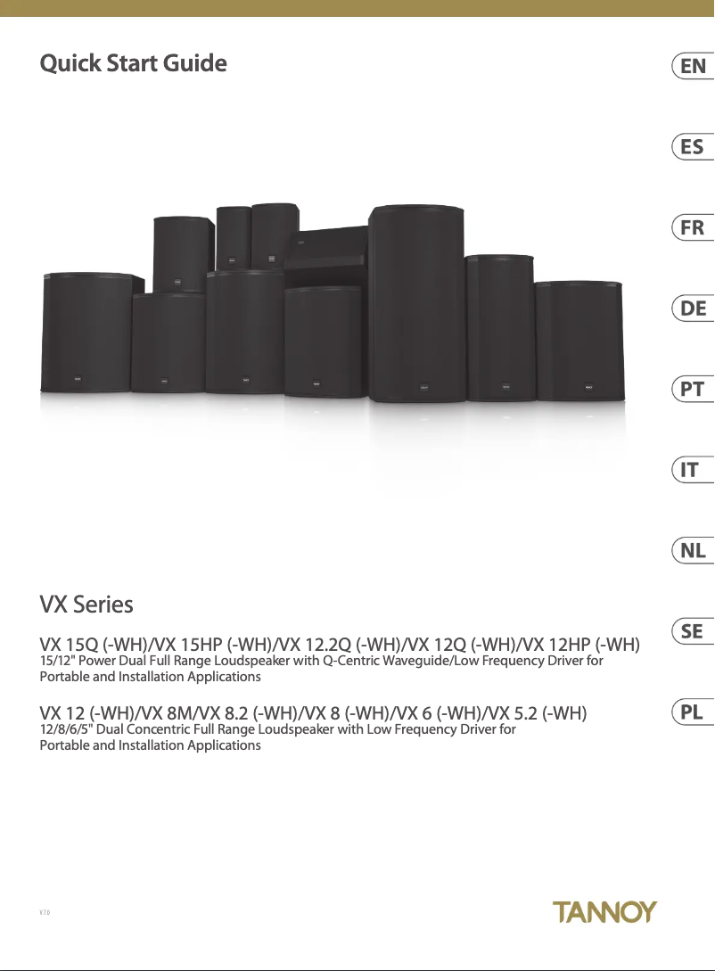 Image de la première page du manuel de l'appareil VX 12HP