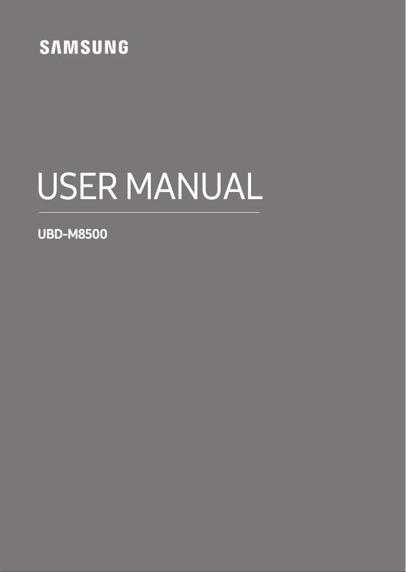 Page n°1 - Manuel utilisateur Samsung UBD-M8500