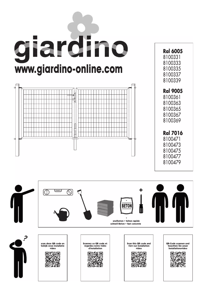 Page n°1 - Manuel utilisateur Giardino 8100335
