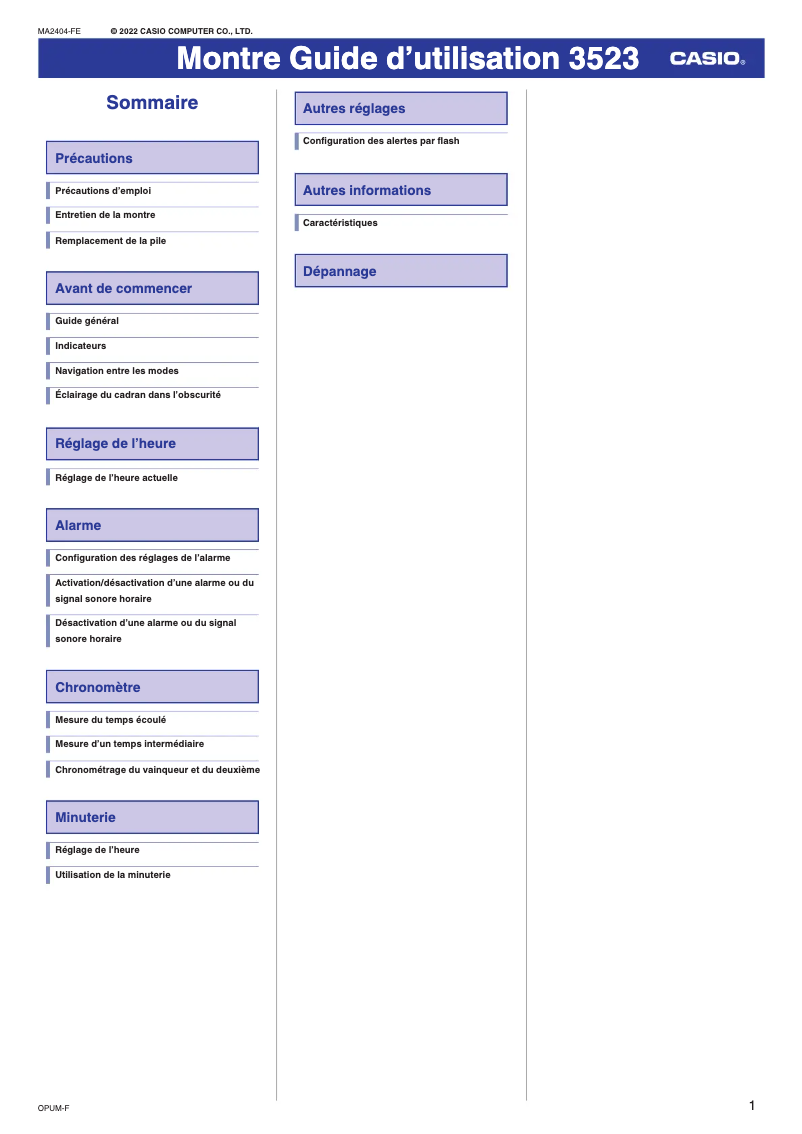 Page n°1 - Manuel utilisateur Casio G-Shock GMD-S6900