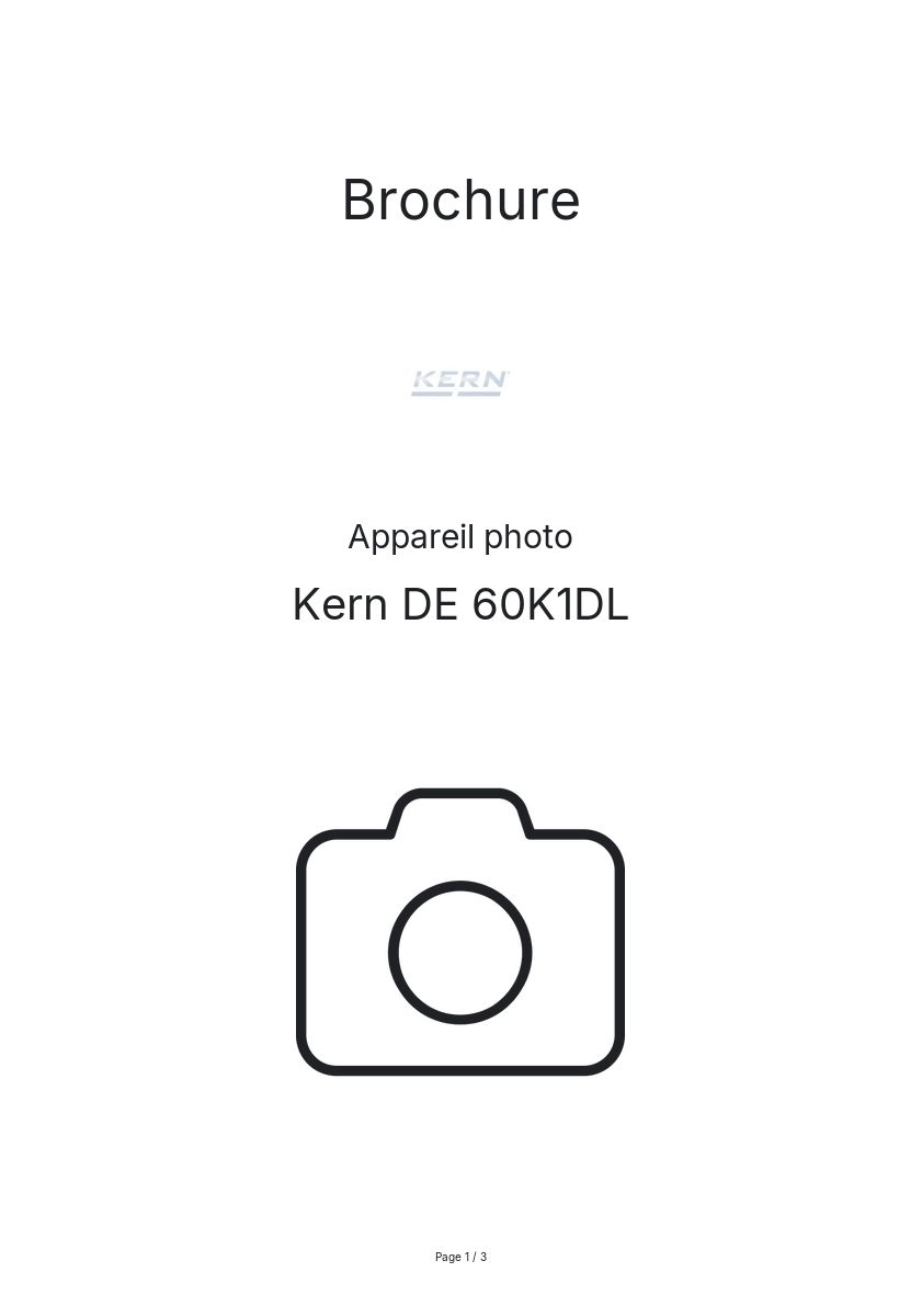 Page n°1 - Brochure Kern DE 60K1DL