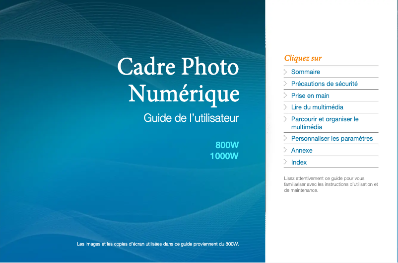 Page n°1 - Manuel utilisateur Samsung 800W