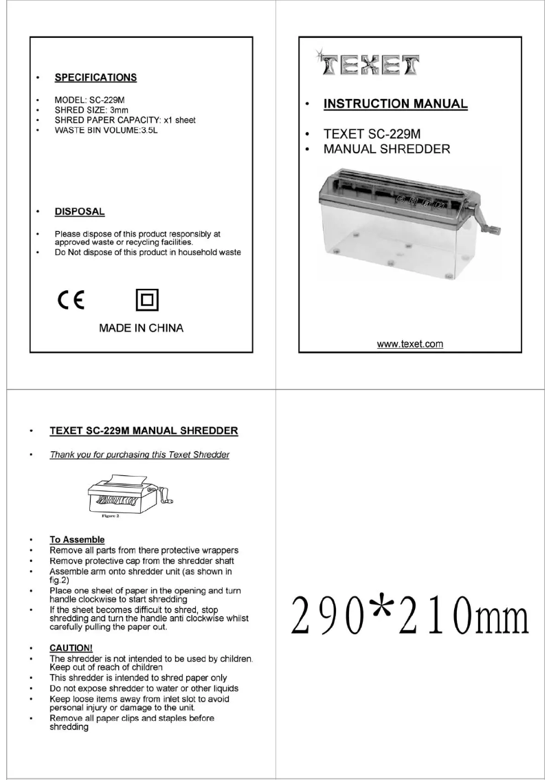 Page n°1 - Manuel utilisateur Texet SC-229M