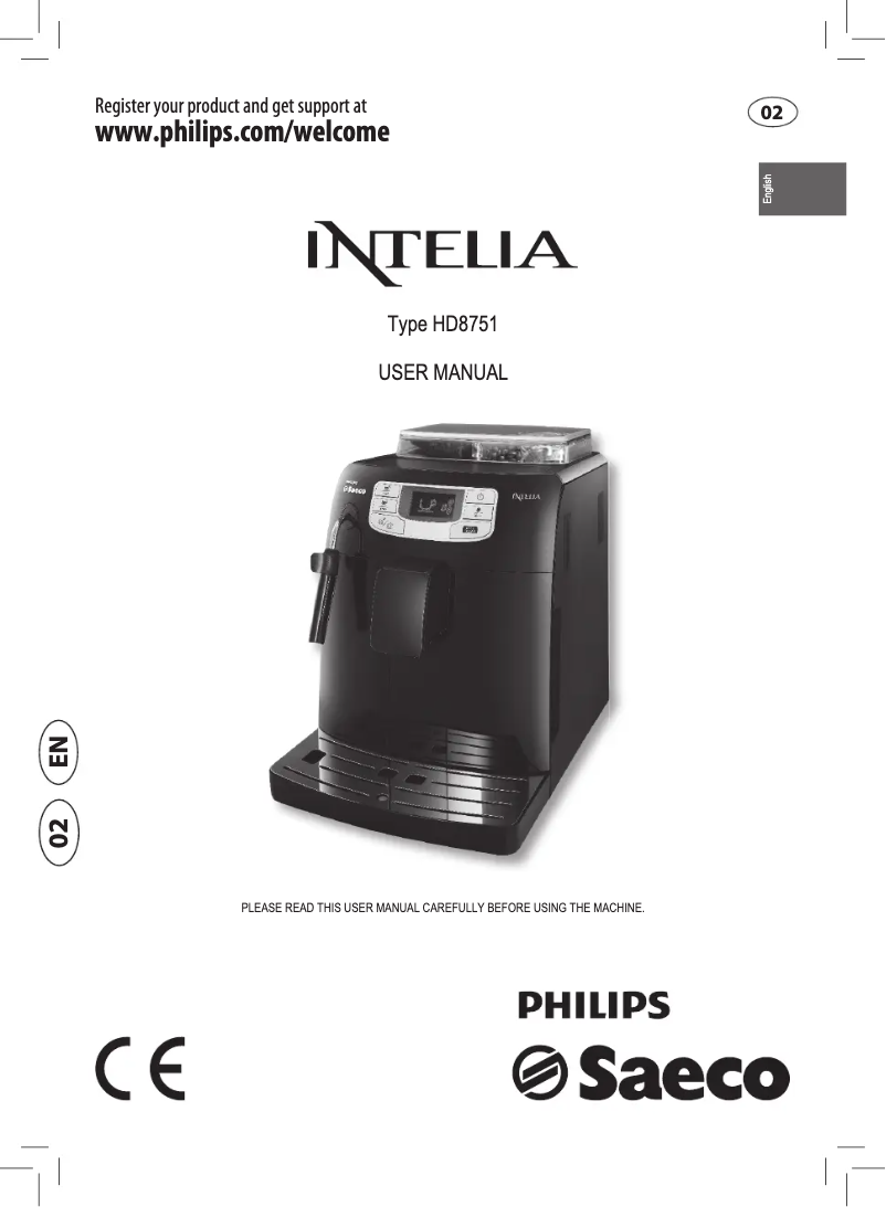 Page 1 de la notice Manuel utilisateur Philips Intelia HD8751