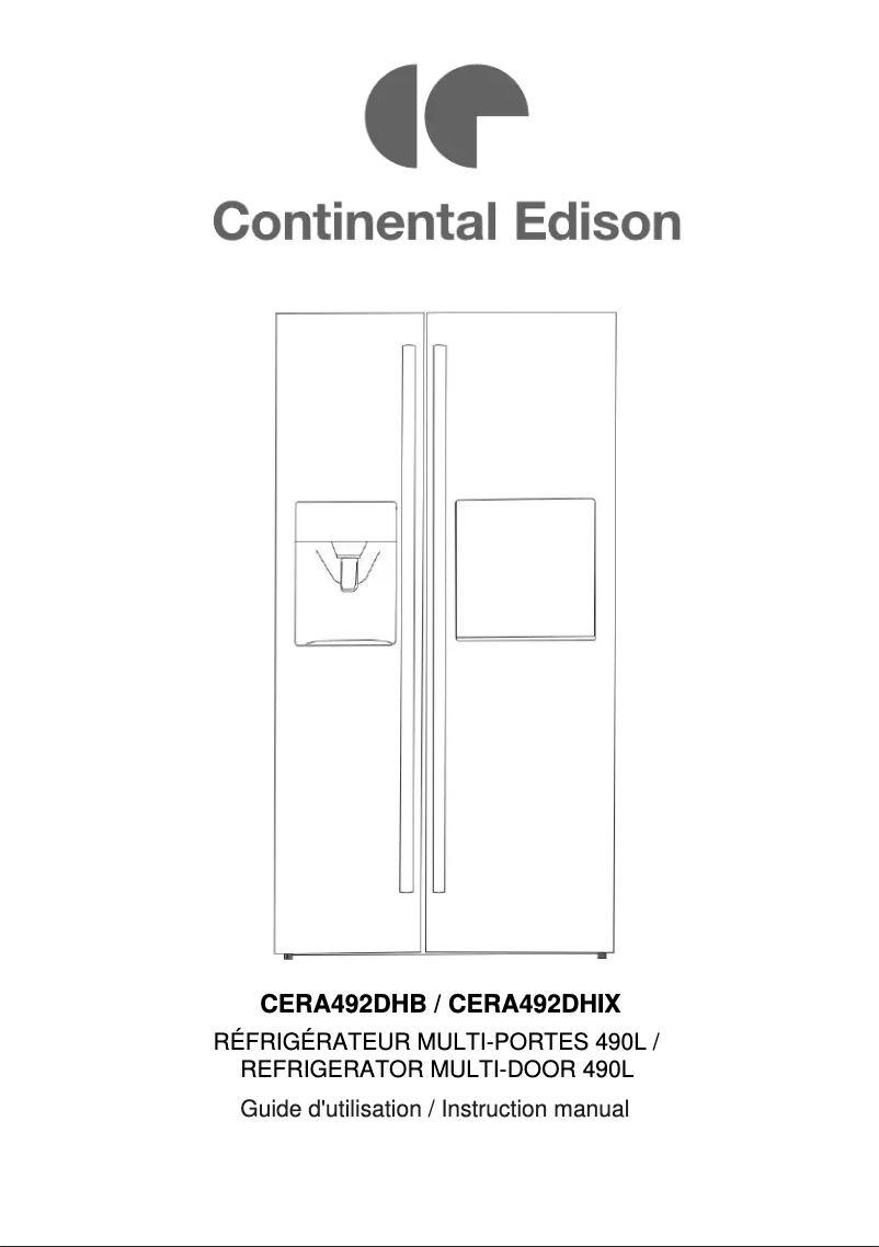 Page n°1 - Manuel utilisateur Continental Edison CERA492DHB