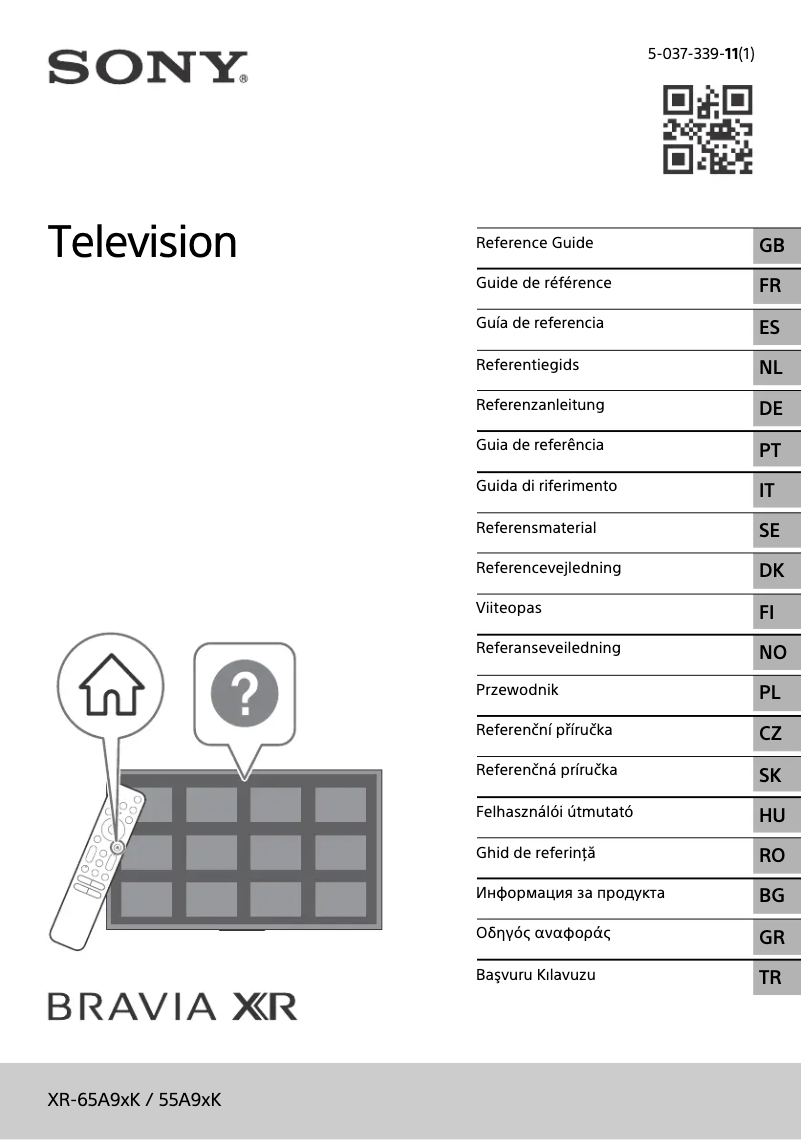 Image de la première page du manuel de l'appareil XR-55A95K