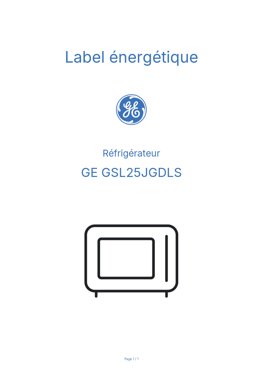 Image de la première page du manuel de l'appareil GSL25JGDLS