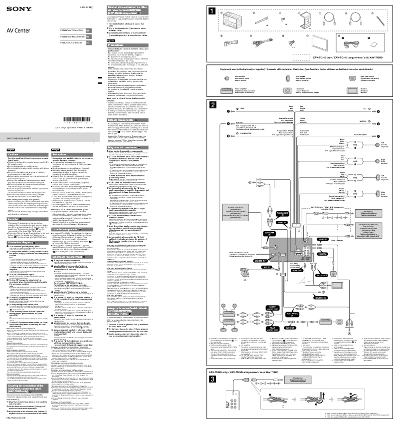 Page 1 de la notice Guide d'installation Sony XAV-712HD