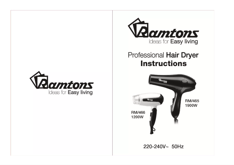 Page n°1 - Manuel utilisateur Ramtons RM/465