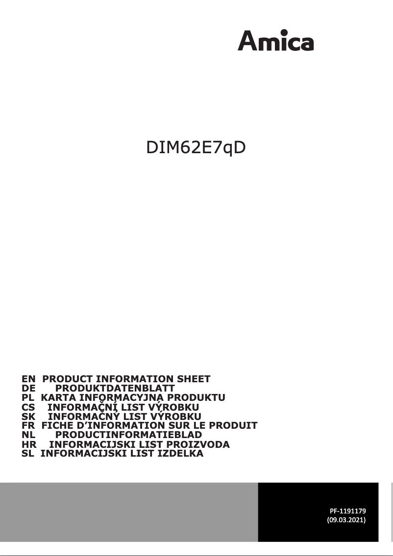 Image de la première page du manuel de l'appareil DIM62E7qD