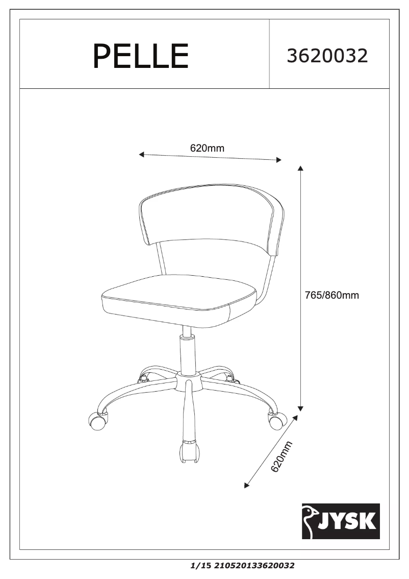 Page 1 de la notice Manuel utilisateur JYSK Pelle