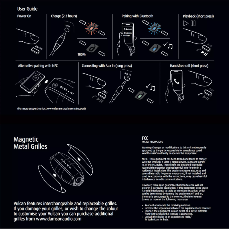 Page 1 de la notice Manuel utilisateur Damson Vulcan