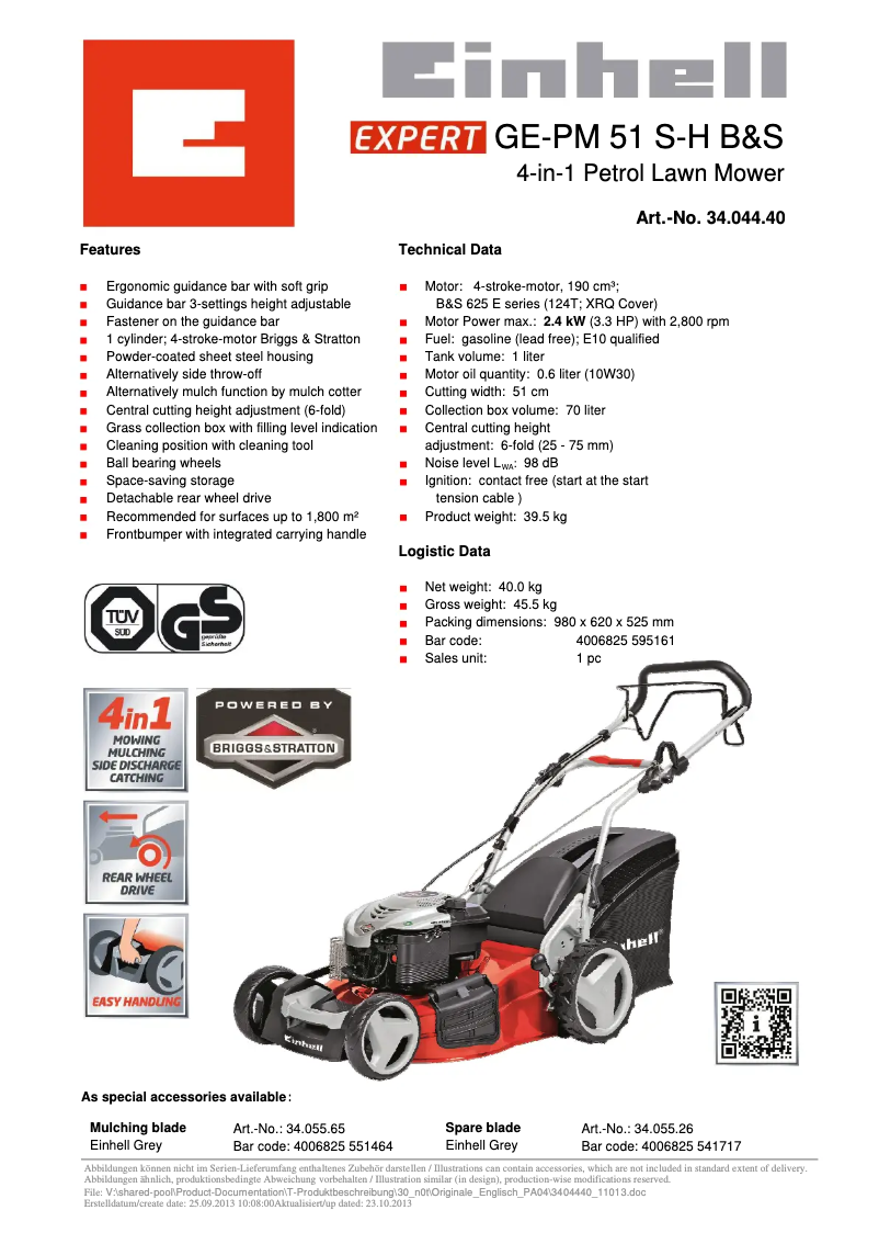 Image de la première page du manuel de l'appareil GE-PM 51 S-H B&S