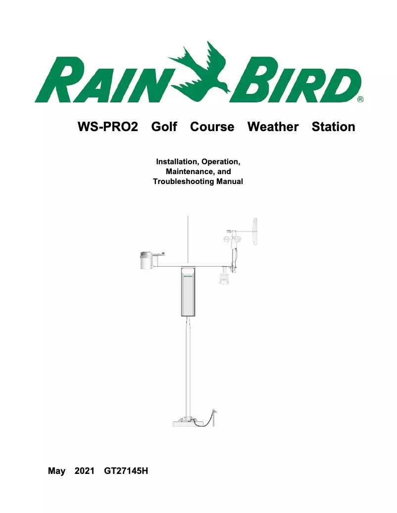 Page n°1 - Manuel utilisateur Rain Bird WS-PRO2