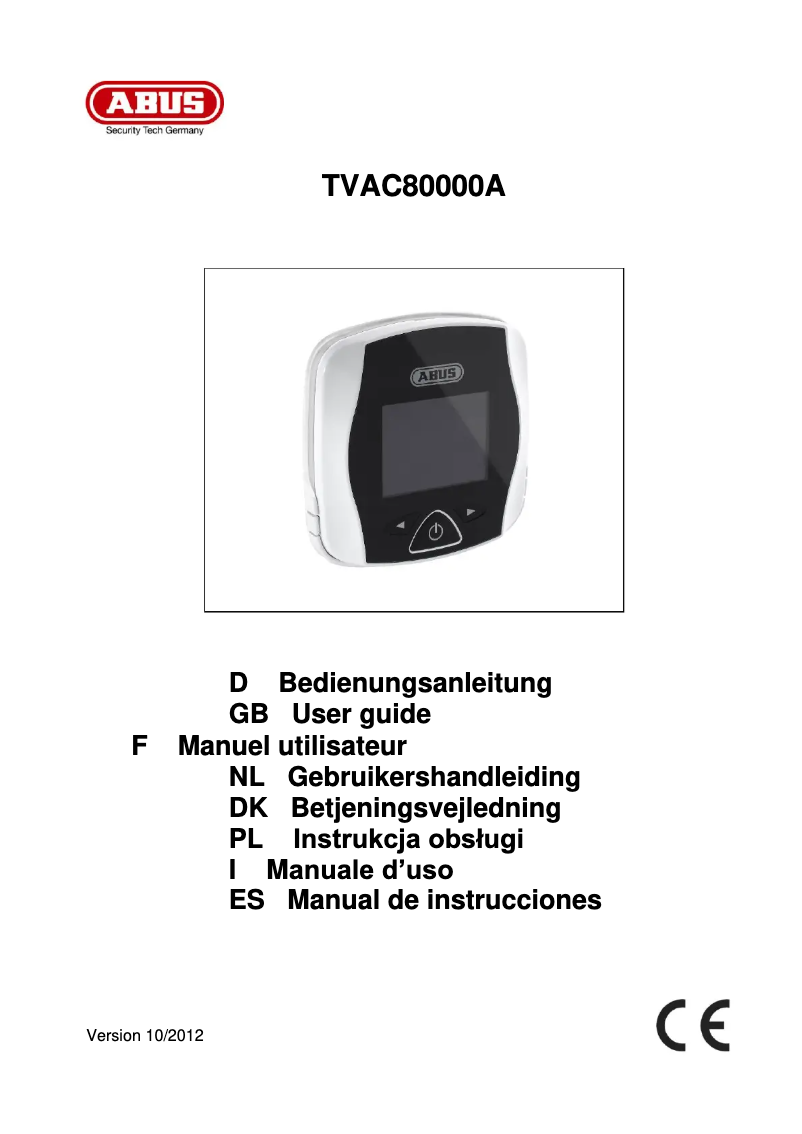 Page n°1 - Manuel utilisateur Abus TVAC80000A