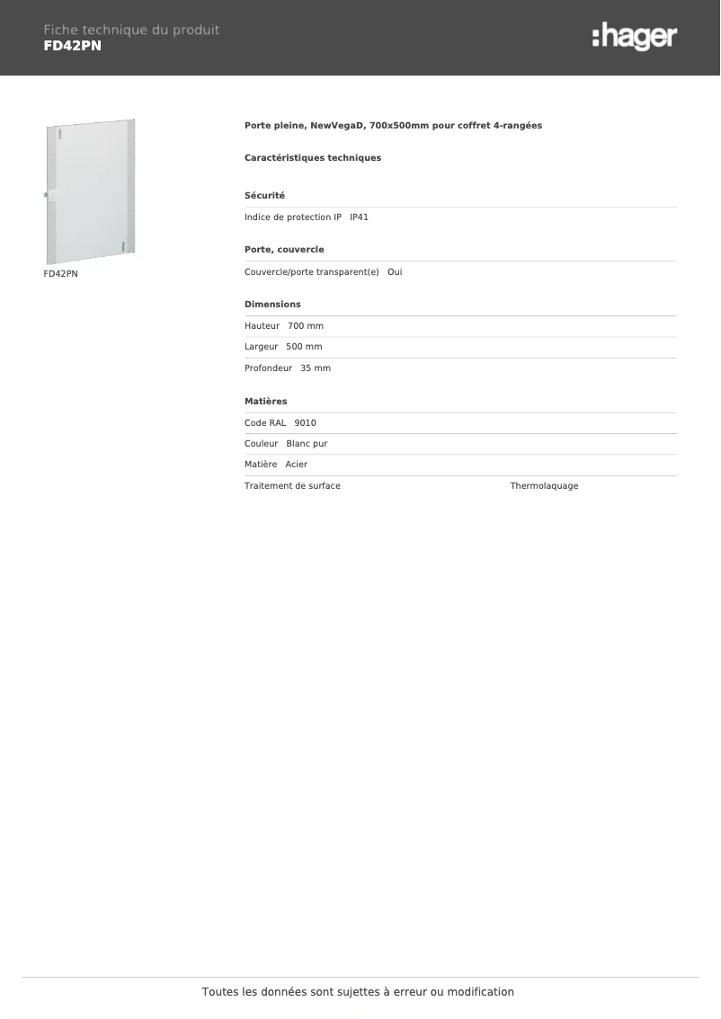 Image de la première page du manuel de l'appareil FD42PN