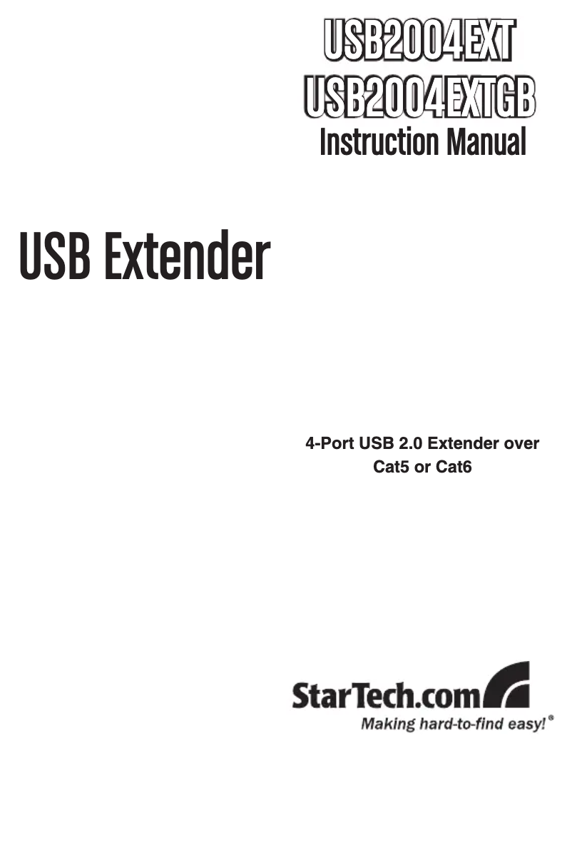 Page n°1 - Manuel utilisateur StarTech.com USB2004EXT