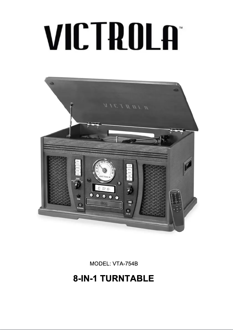 Page 1 de la notice Manuel utilisateur Victrola Aviator VTA-754B