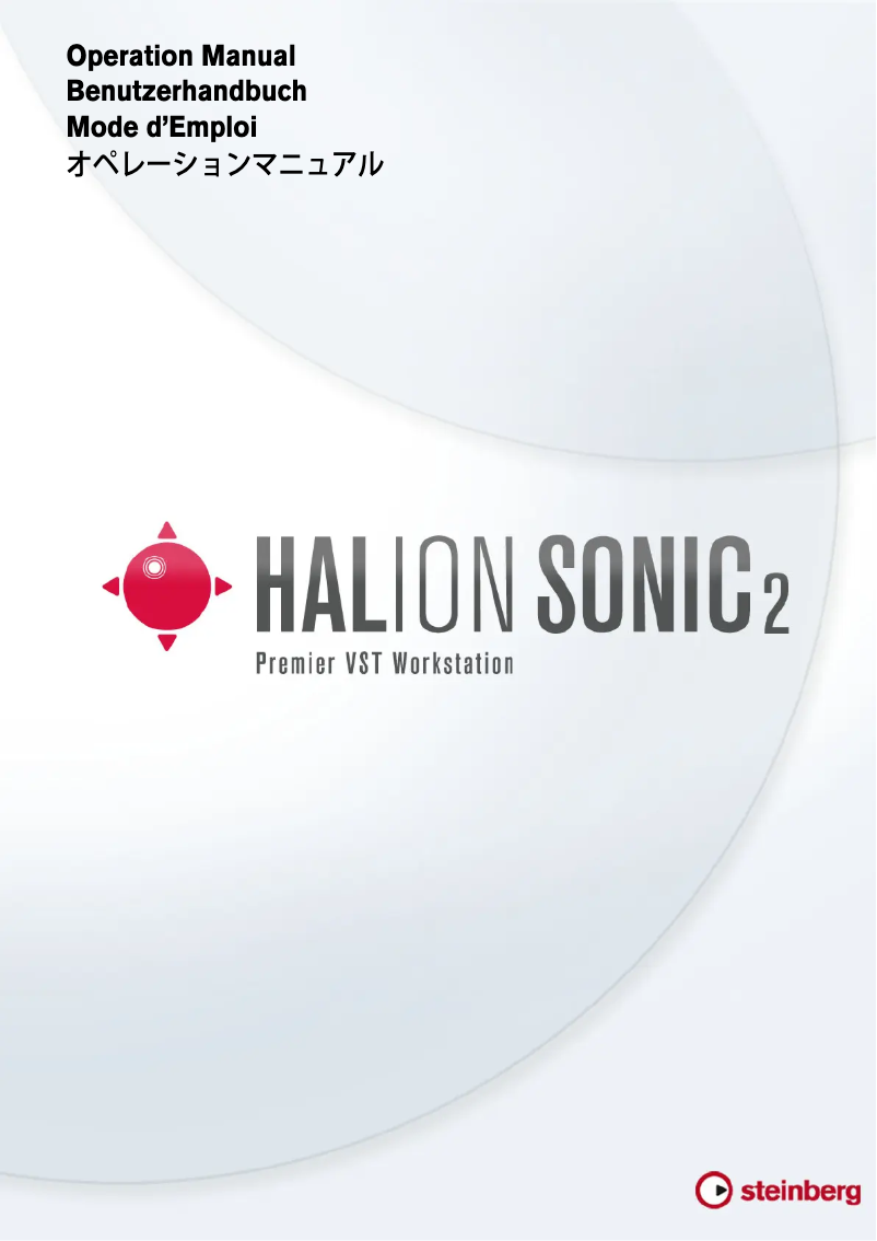Image de la première page du manuel de l'appareil HALion Sonic 2