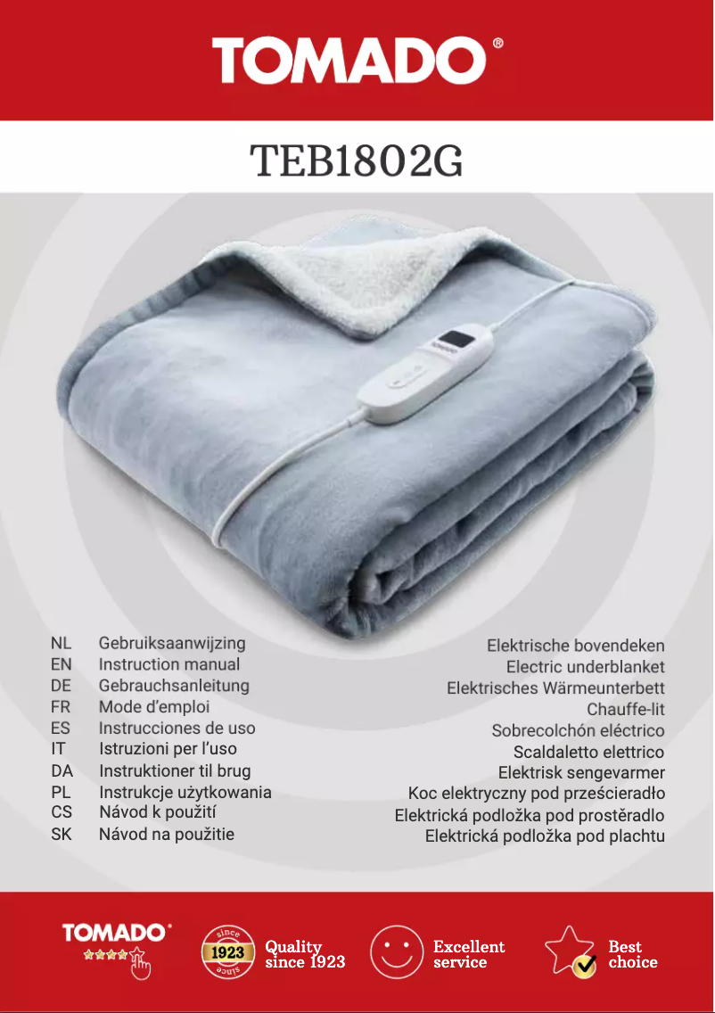 Page n°1 - Manuel utilisateur Tomado TEB1802G