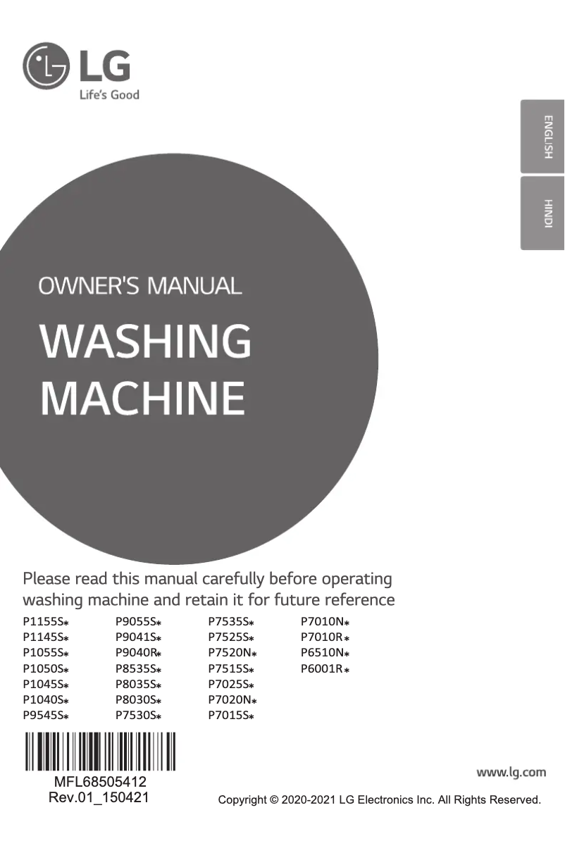 Page 1 de la notice Manuel utilisateur LG P7515SRAZ