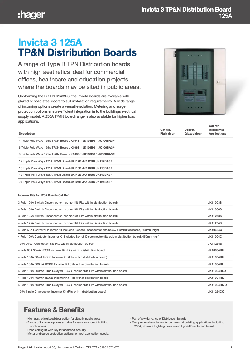 Page 1 de la notice Manuel utilisateur Hager JK112BA3