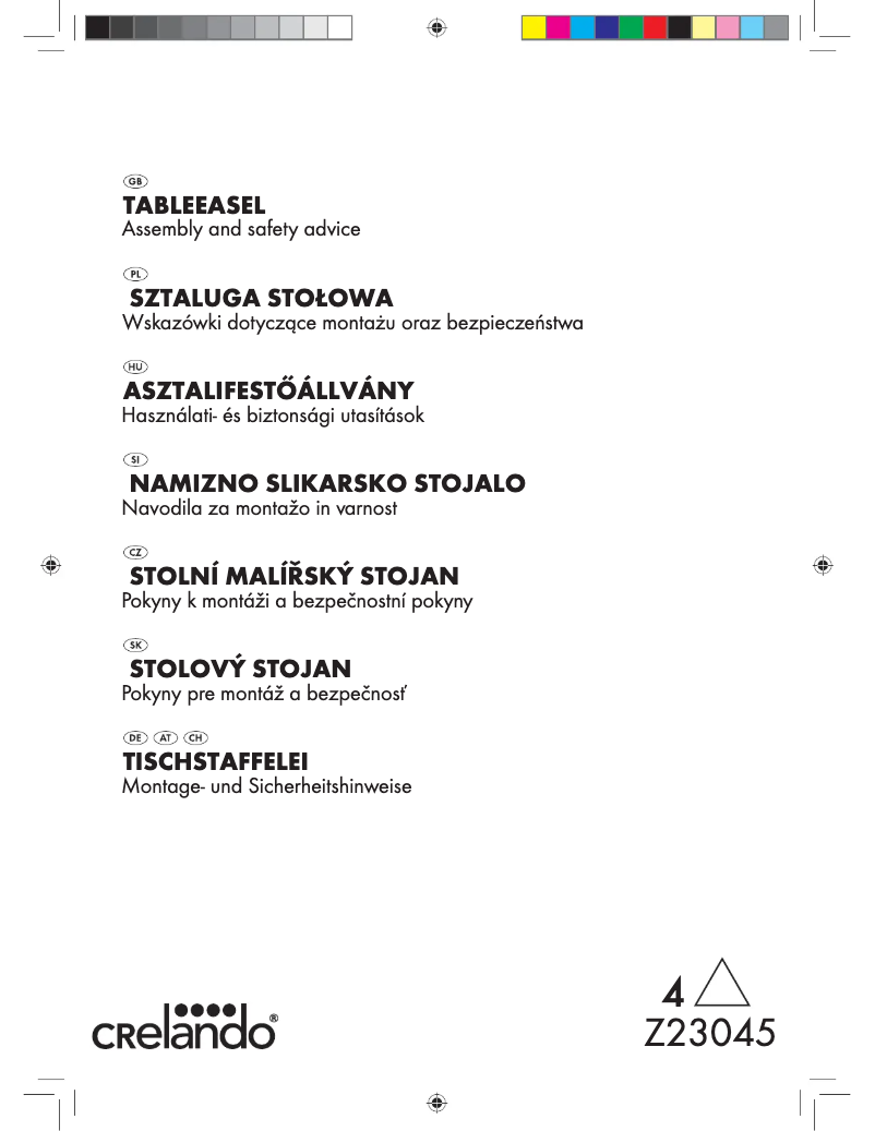 Page 1 de la notice Manuel utilisateur Crelando Z23045