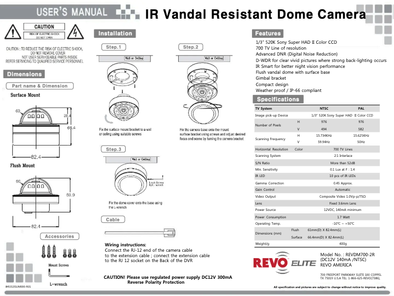 Imagen de la primera página del manual del dispositivo REVDM700-2RC