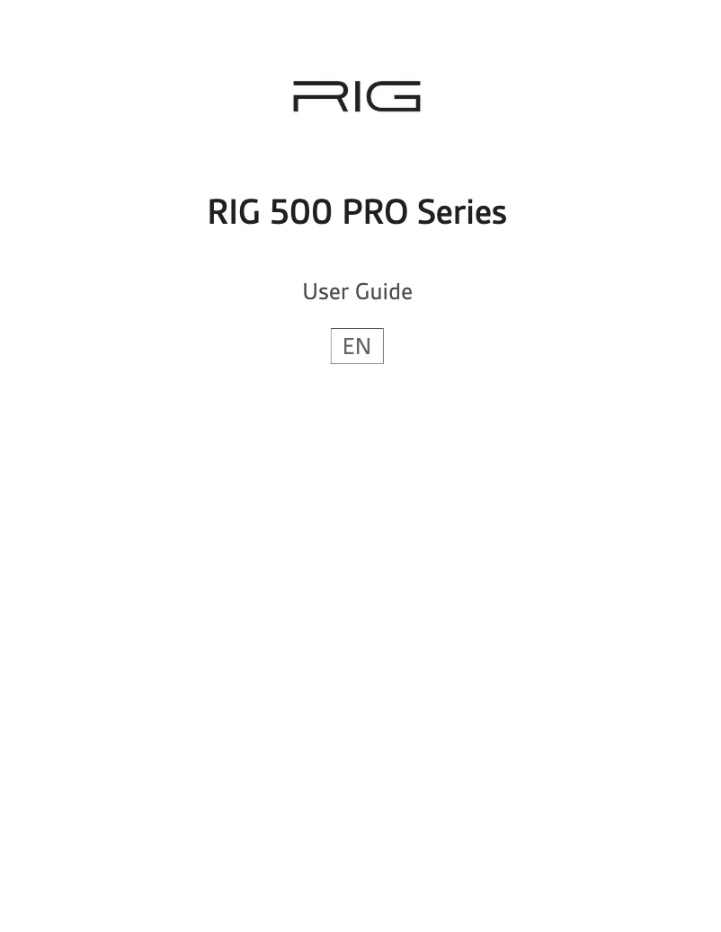 Page n°1 - Manuel utilisateur NACON RIG 500 Pro HS