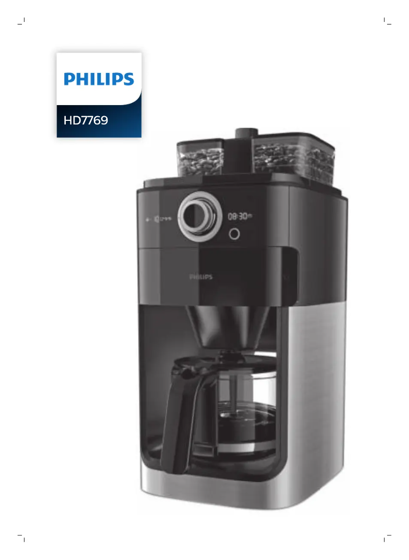Page 1 de la notice Manuel utilisateur Philips Grind & Brew HD7769