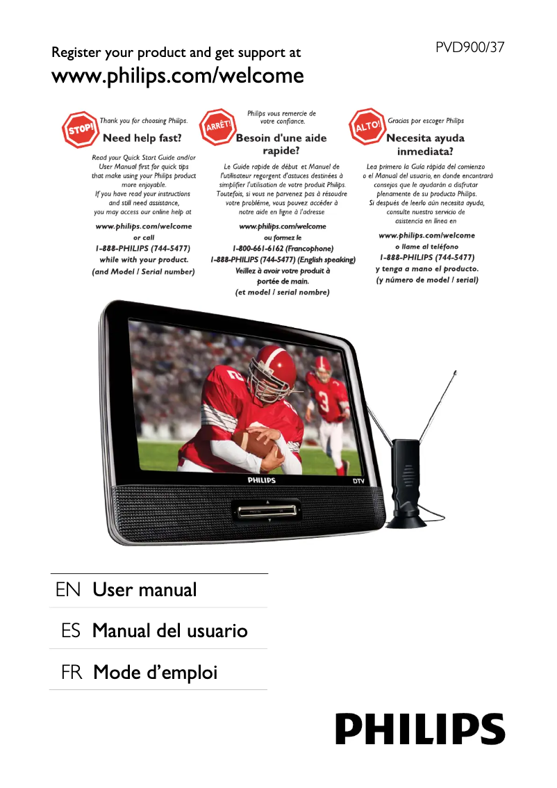 First page image of the manual for PVD900